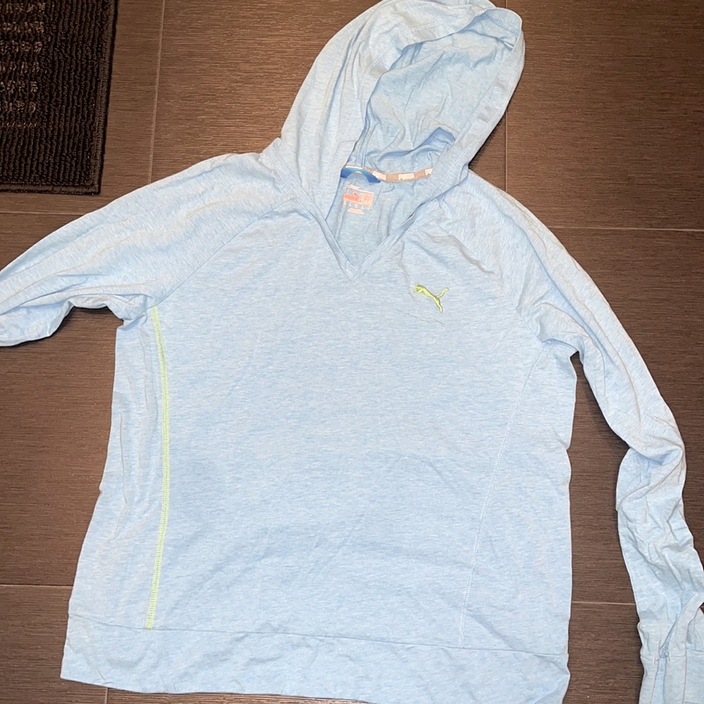 light blue puma sweatshirt